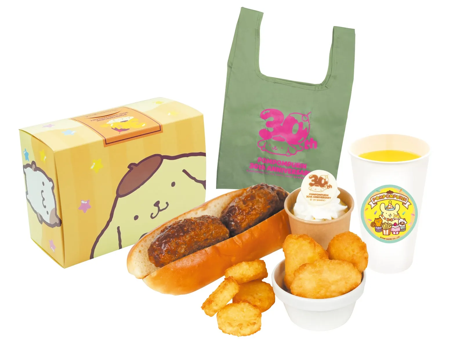 ポムポムプリン30周年記念の特別メニューセット