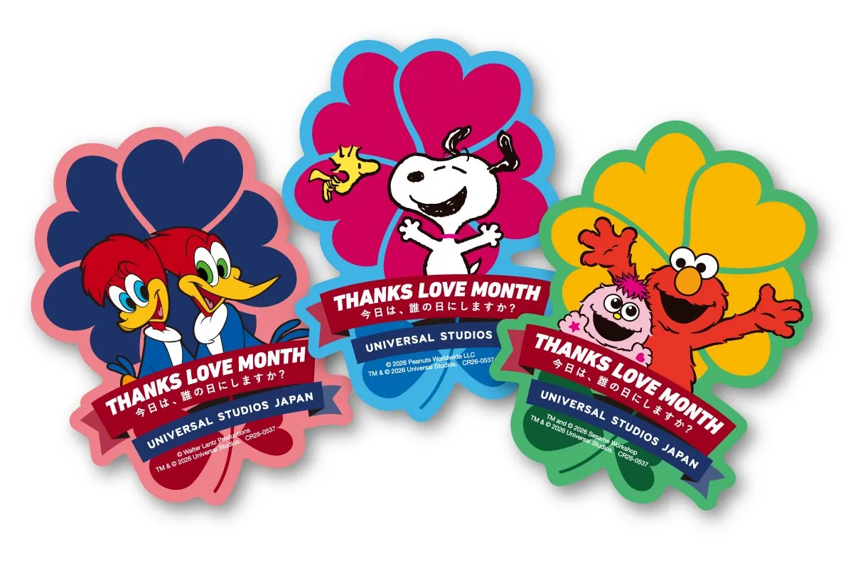 ユニバーサル・スタジオ・ジャパンのTHANKS LOVE MONTHステッカー