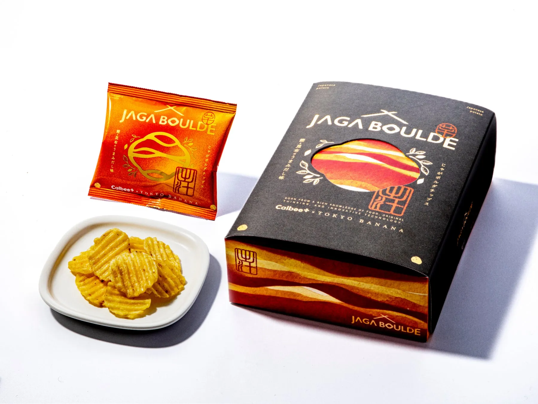 Calbee+×東京ばな奈 じゃがボルダチップス 鰹と昆布のうまみだし味