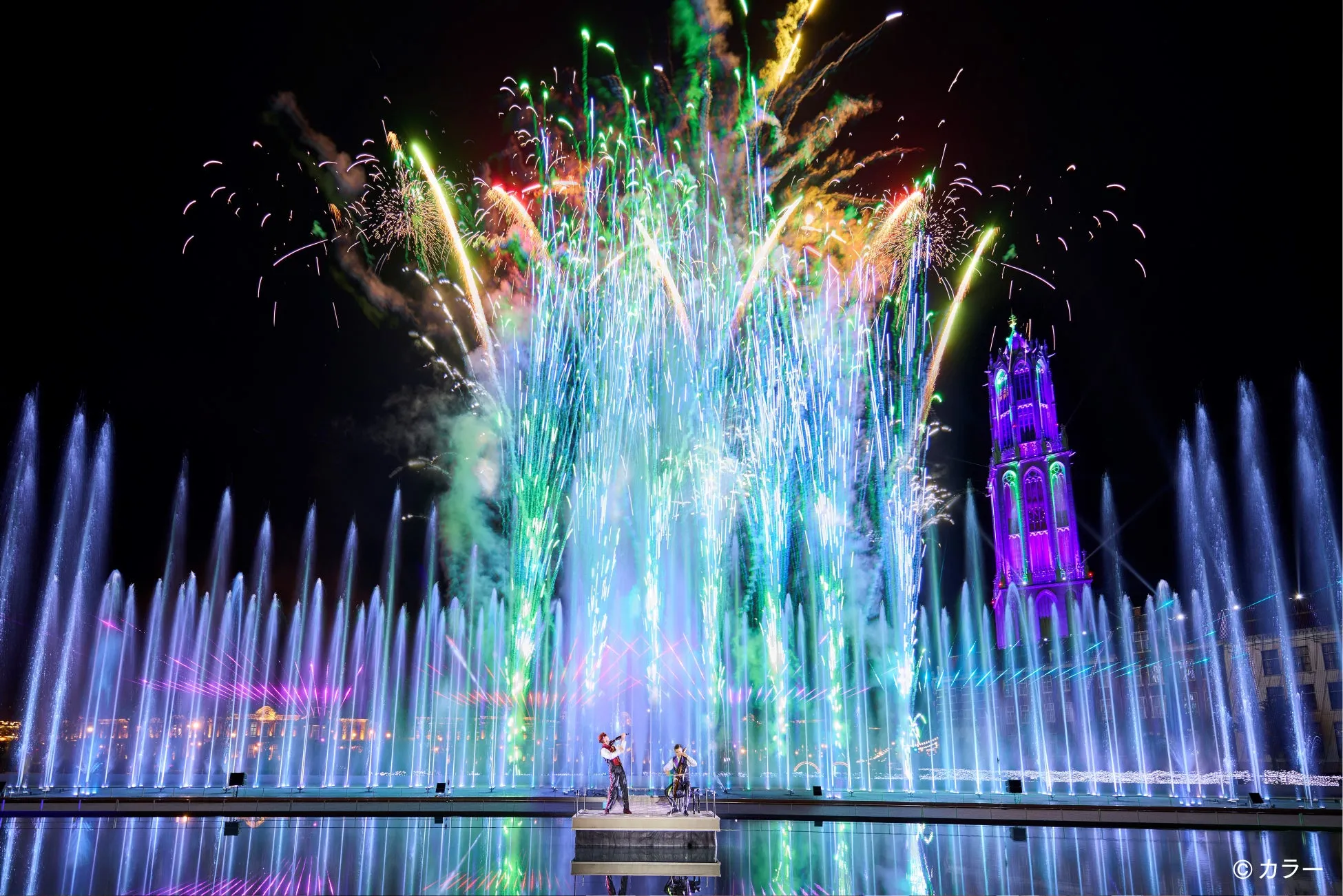 シャワー・オブ・ライツ、ハウステンボスの噴水と花火ショー