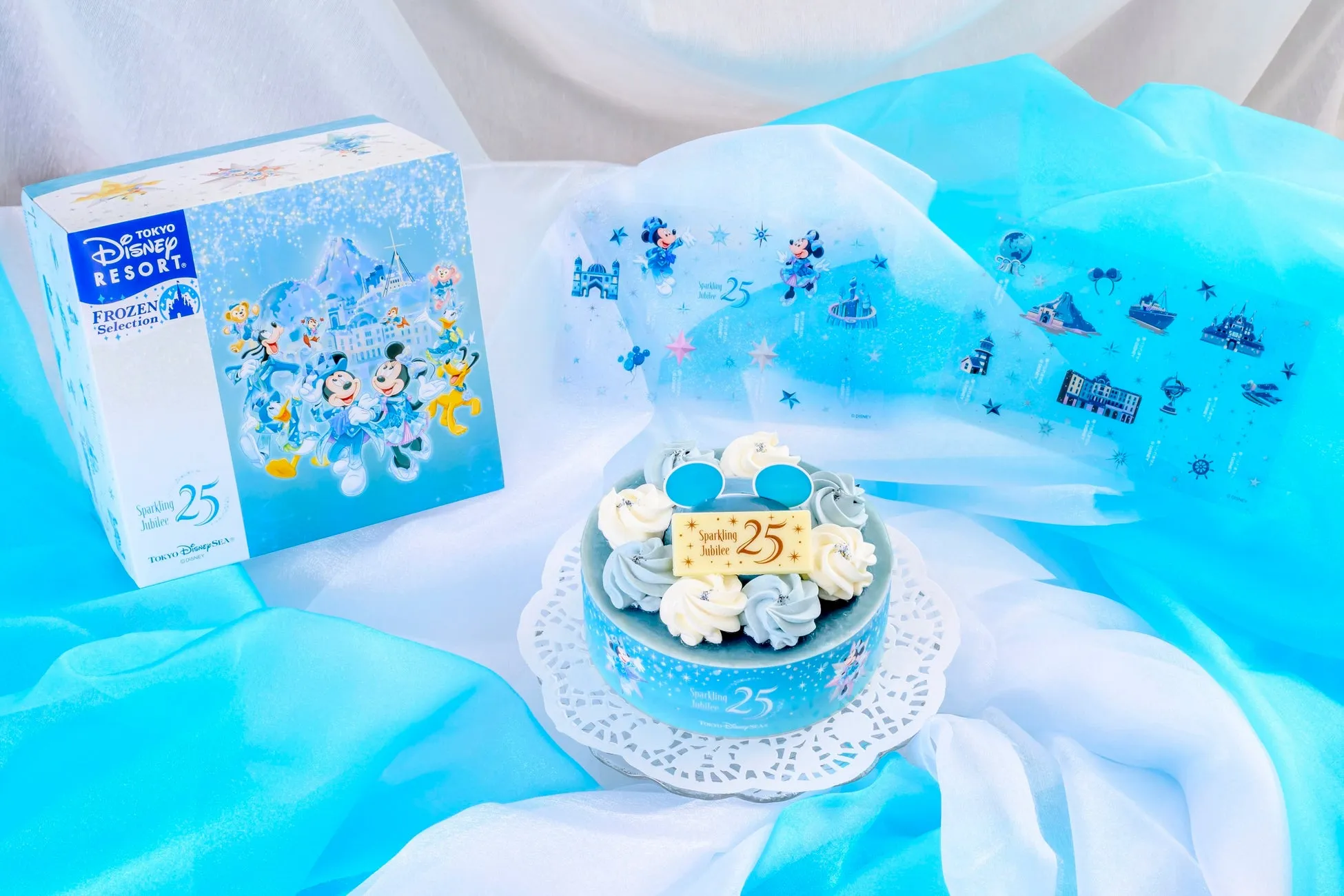 東京ディズニーシー25周年記念ケーキとギフトボックス