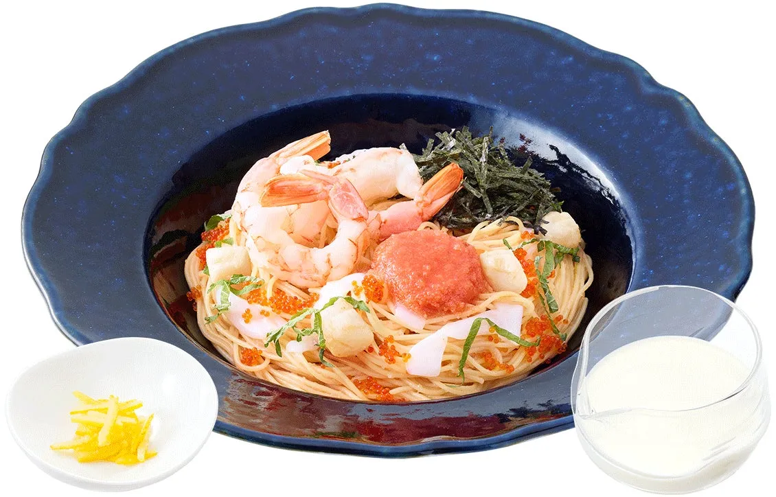 冷製カッペリーニ” 赤エビの明太子～クリームスープ～