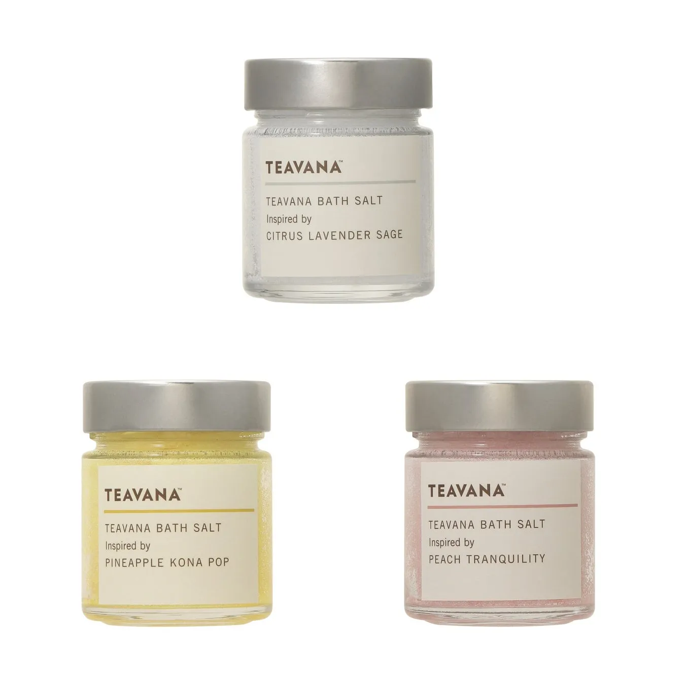 3種類のTEAVANAバスソルトが並ぶ