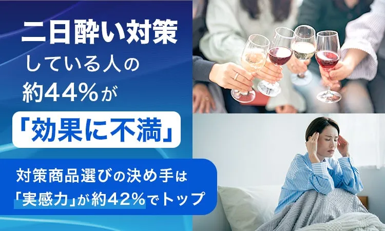 二日酔い対策への不満を伝えるビジュアル