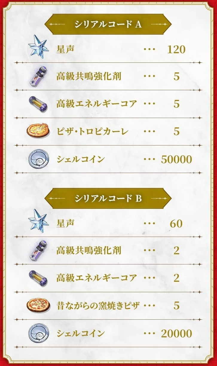 鳴潮とピザーラのコラボ特典詳細