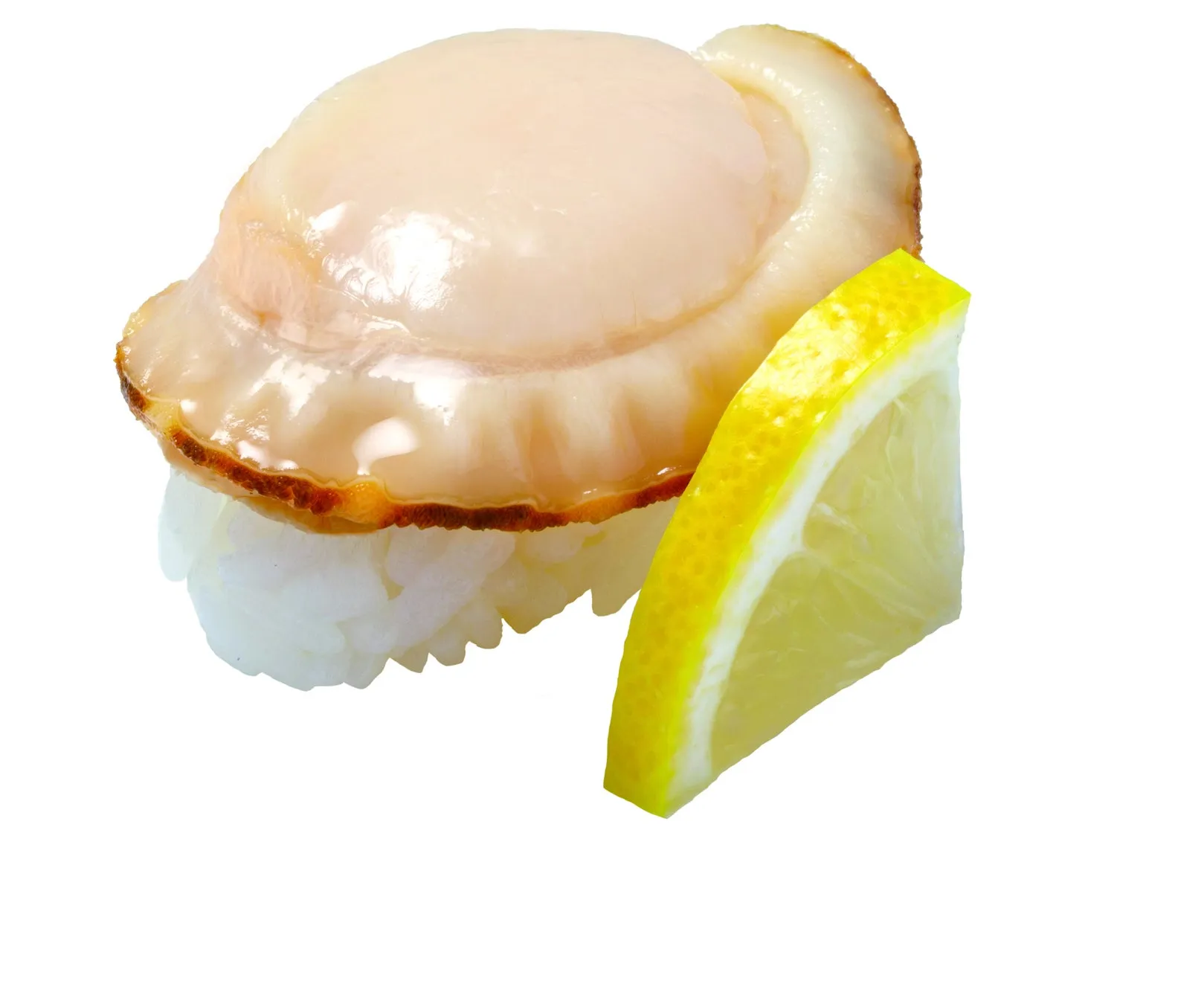 ホタテの寿司とレモン