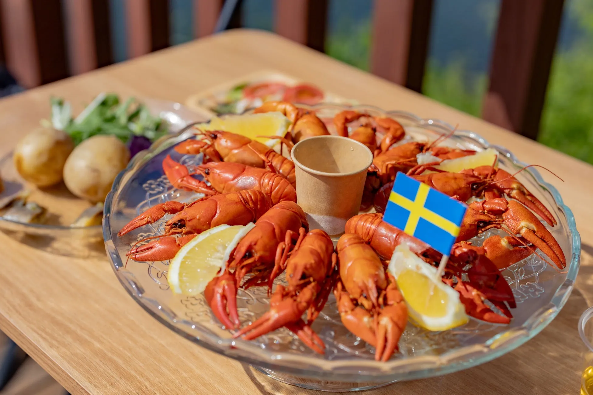 スウェーデン料理のザリガニプレート