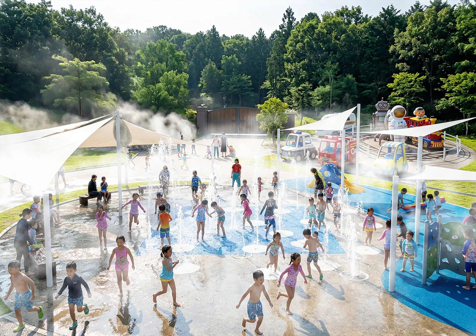 西武園ゆうえんち わんぱく共和国 子供たち 水遊び