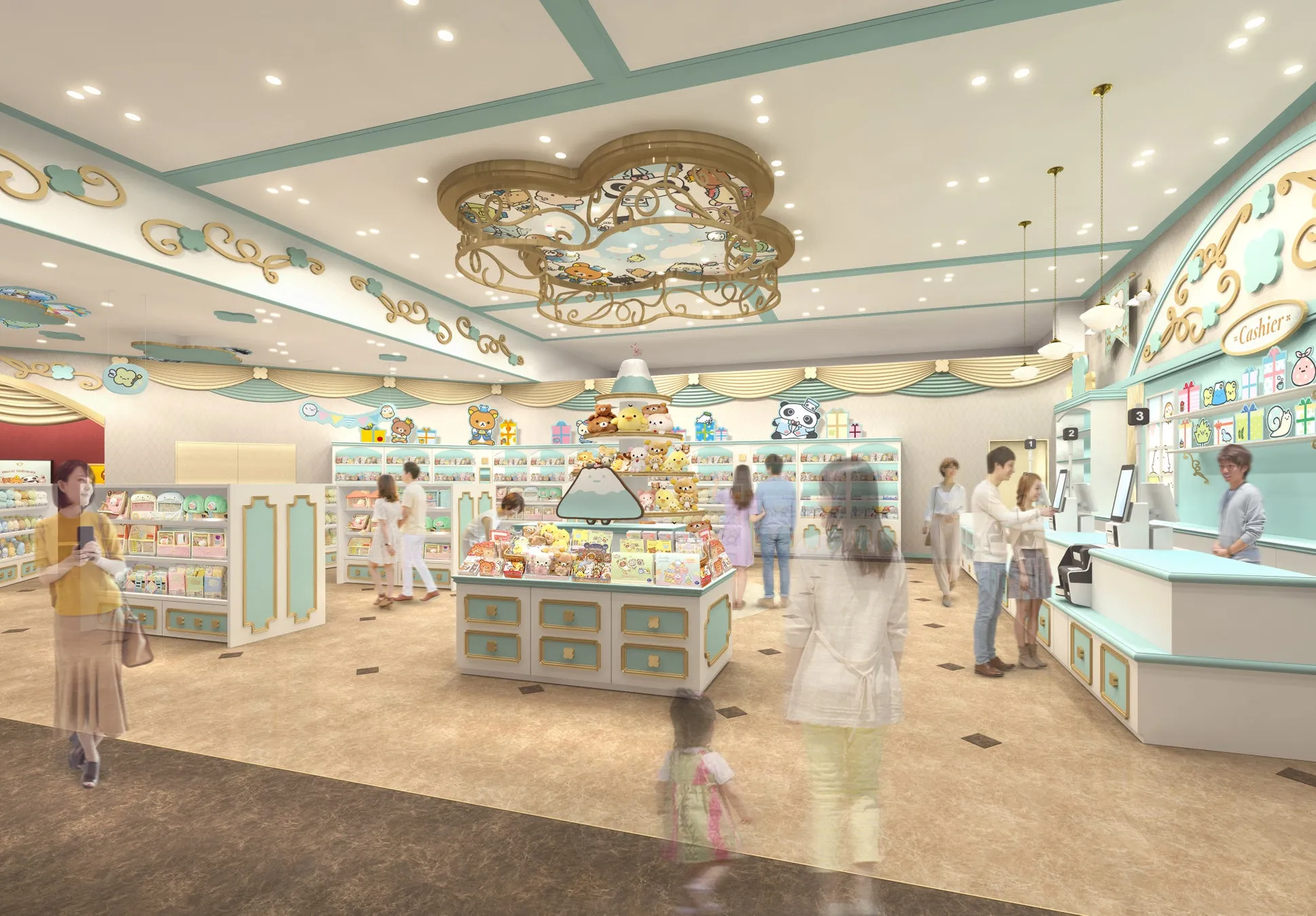 限定グッズを取り揃えたショップ「Clover Palace Shop」の内観