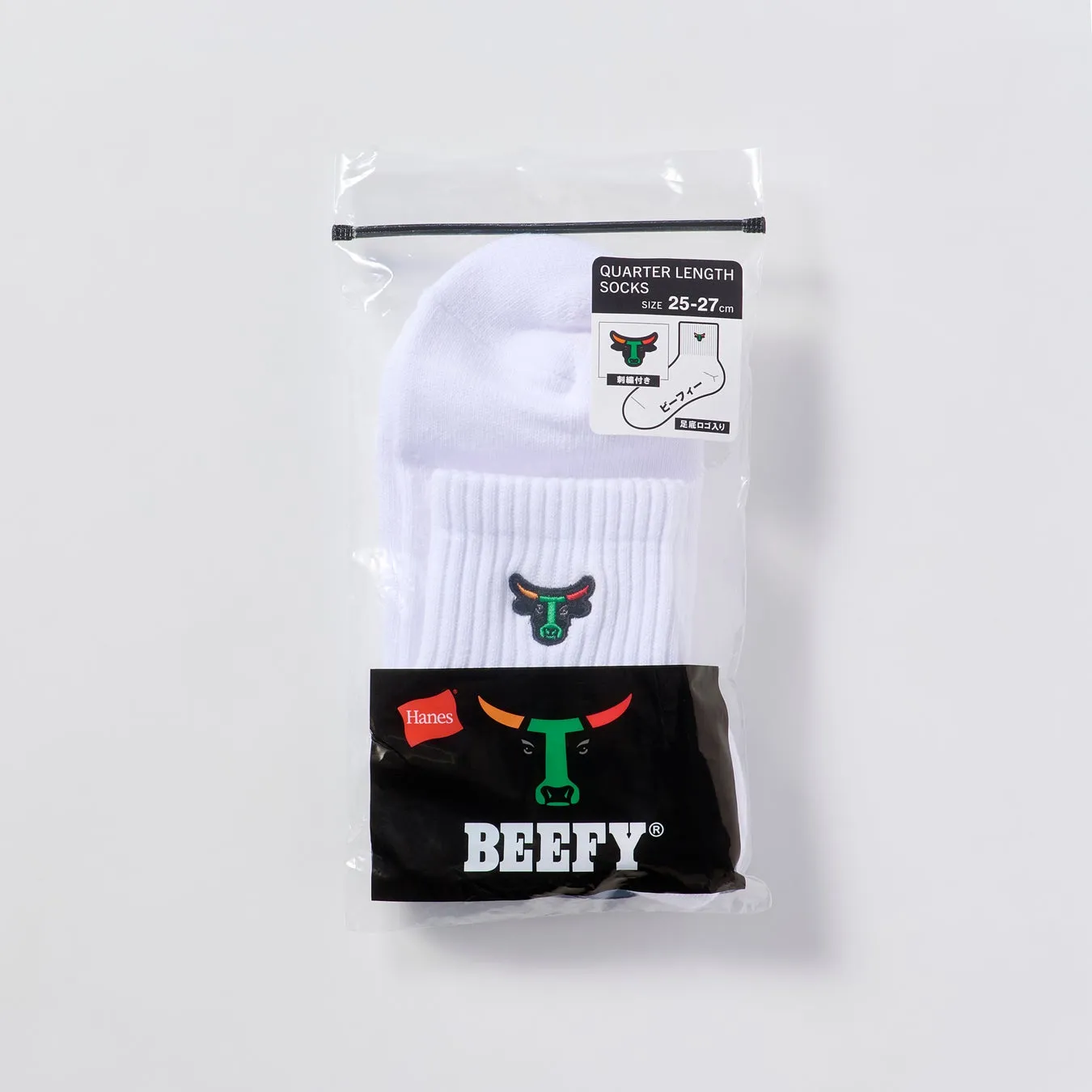 セブン-イレブンとヘインズのBEEFYソックスパッケージ