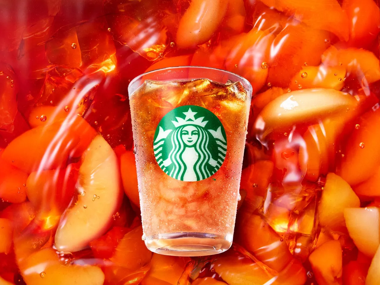 桃を使ったスターバックスの冷たい飲み物