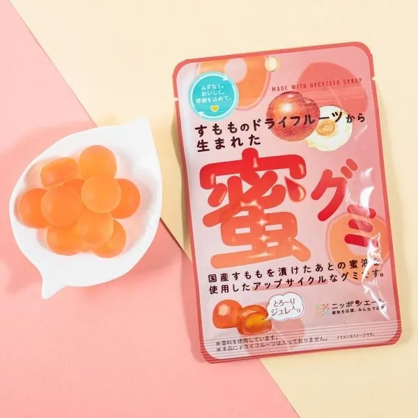 和歌山県産すももの蜜グミとそのパッケージ