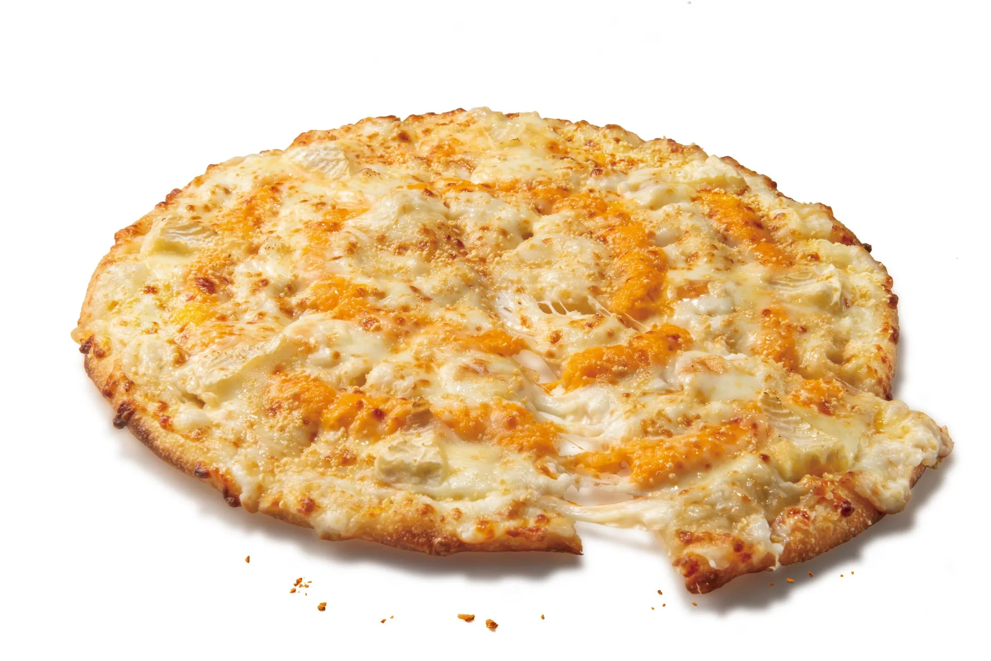 チーズたっぷりの焼きあがったピザ