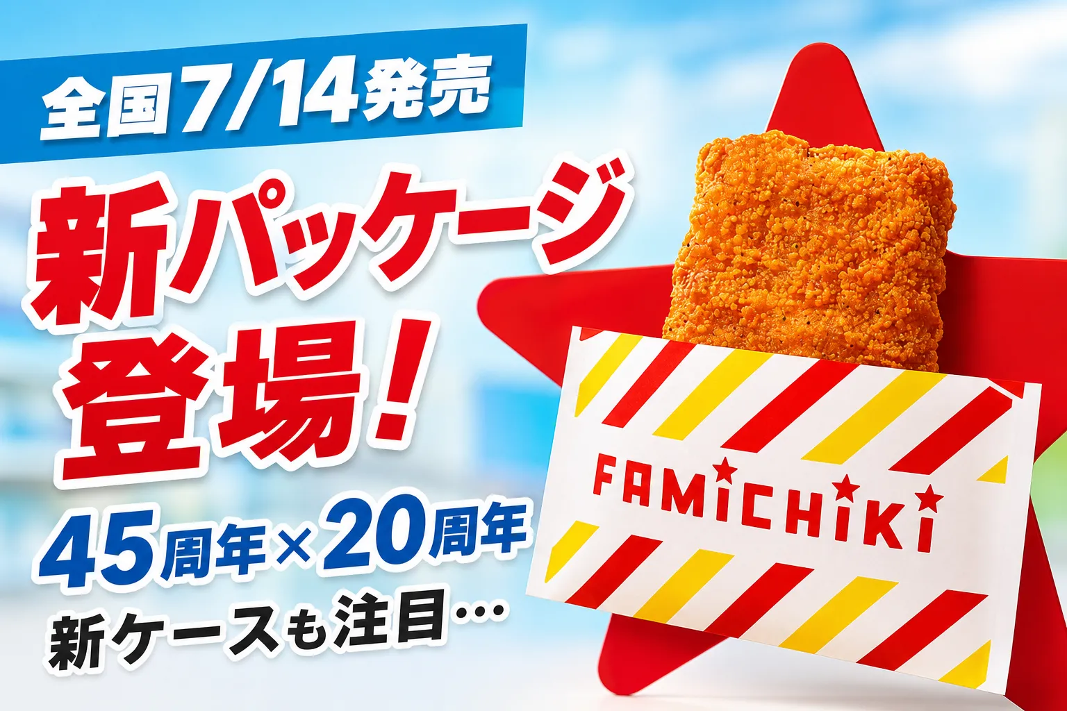 ファミリーマート45周年＆ファミチキ20周年 新パッケージ登場！