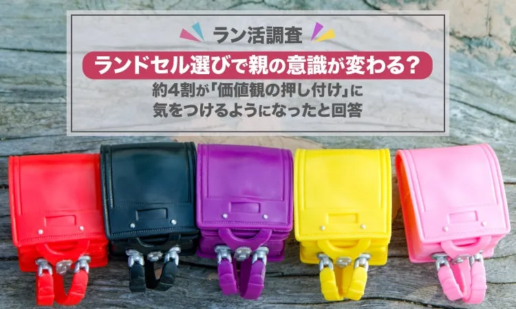 カラフルなランドセルと調査タイトル
