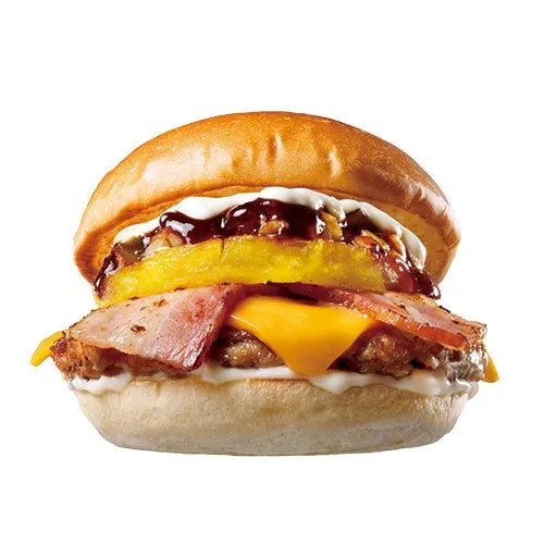 焼きパインとロコモコスタイルの限定バーガー