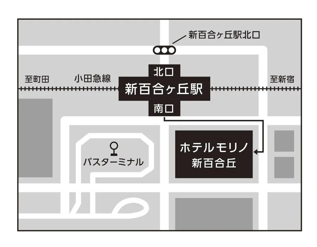 新百合ヶ丘駅と周辺施設の地図