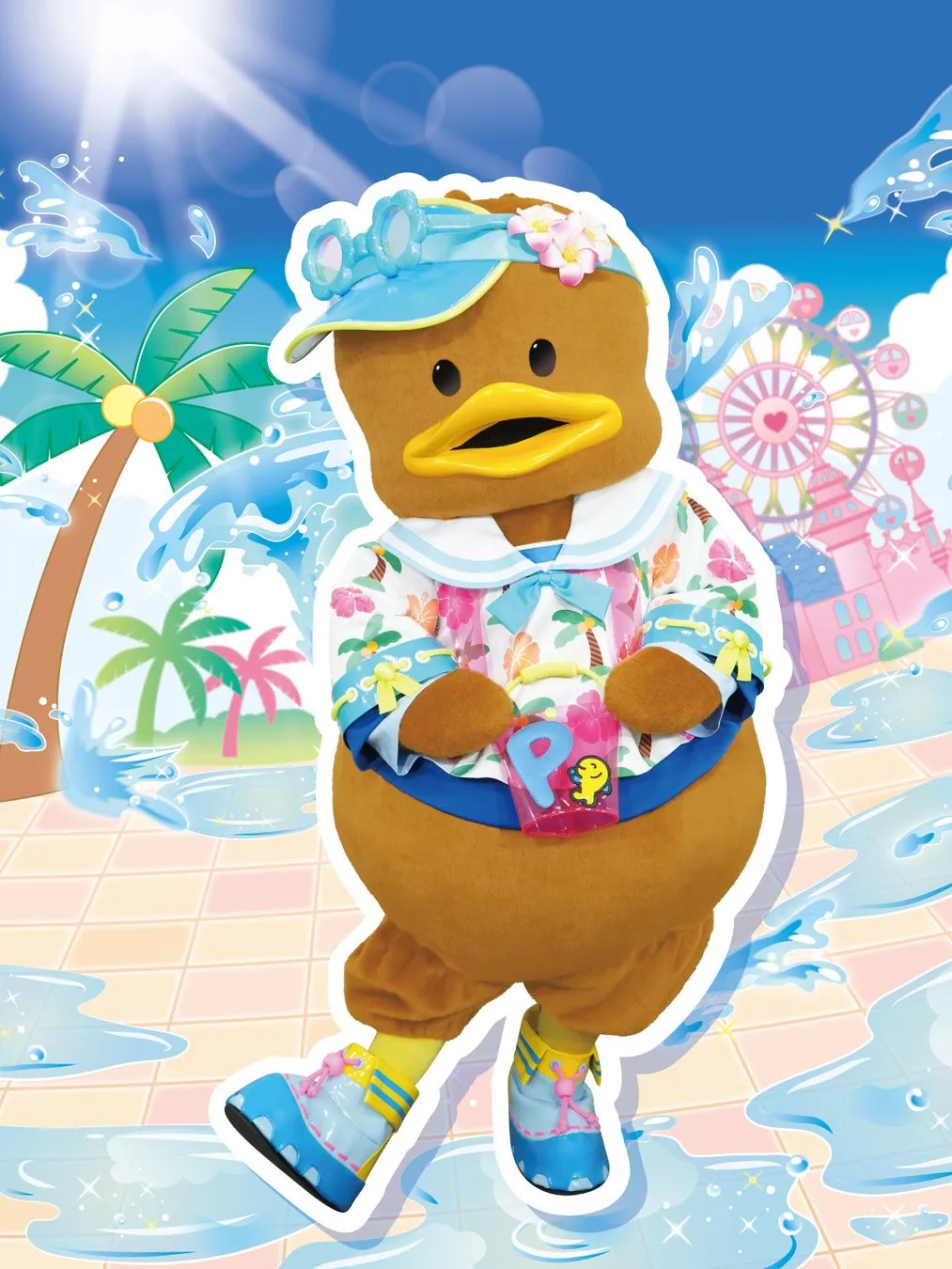夏の衣装を着たキャラクター