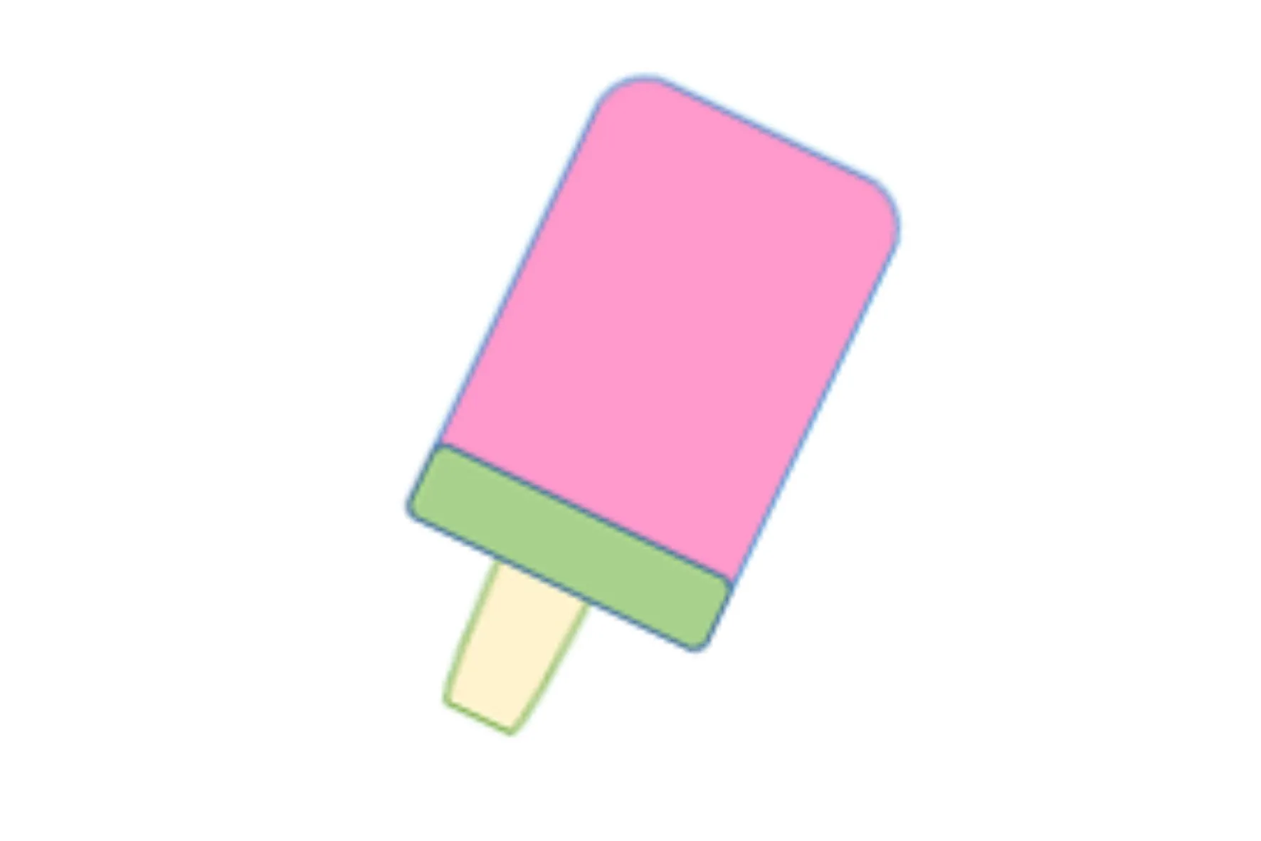 ピンクと緑のアイスバーのイラスト
