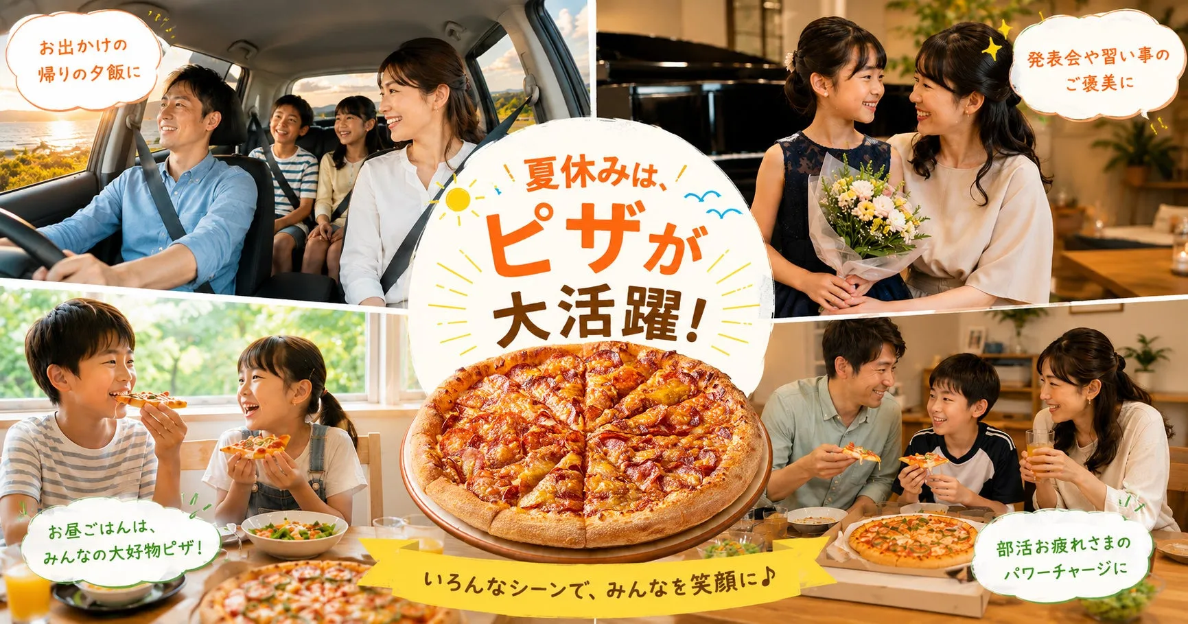 夏休みピザ大活躍キャンペーンのピザハット画像