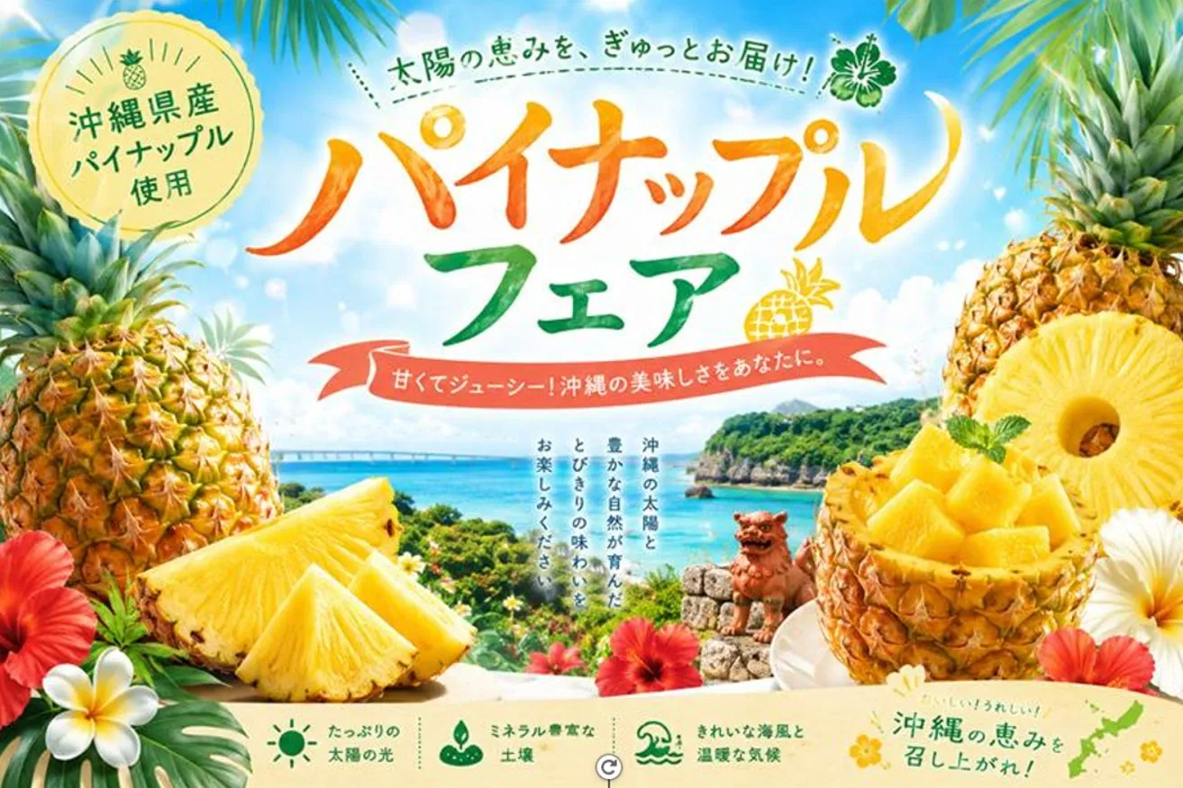 沖縄パイナップルフェアの告知画像