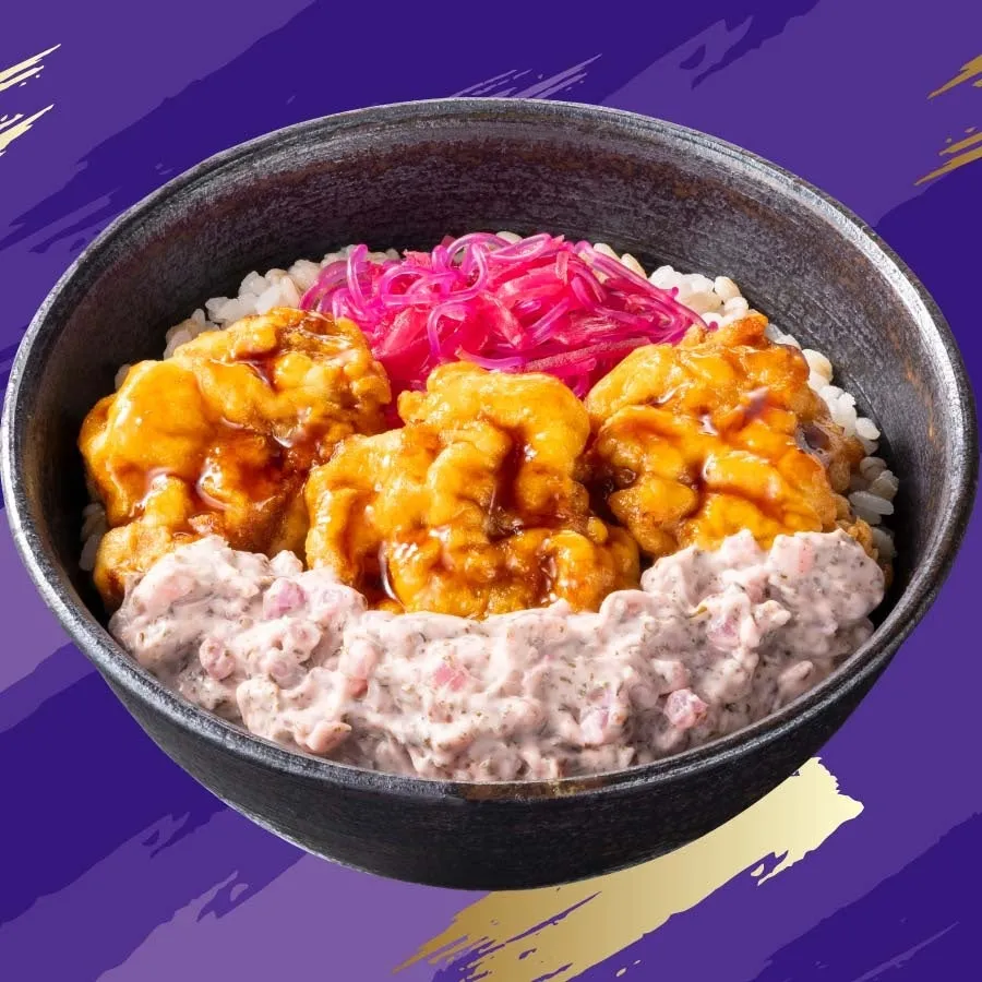 広島応援フェアの唐揚げ丼ぶり