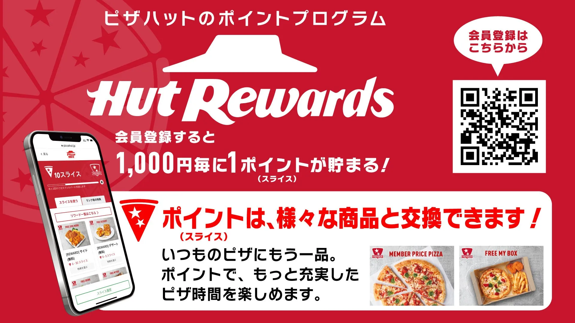 ピザハットのHut Rewardsポイントプログラムの宣伝画像