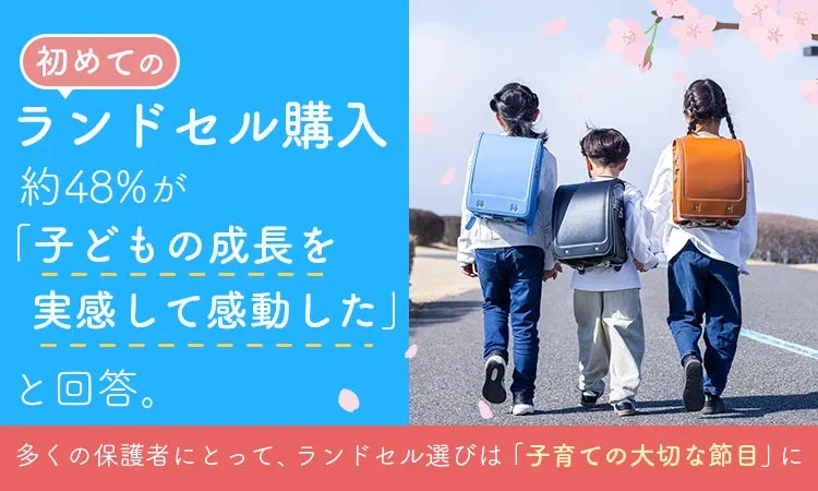 ランドセル購入時、約半数が「成長を実感して感動した」