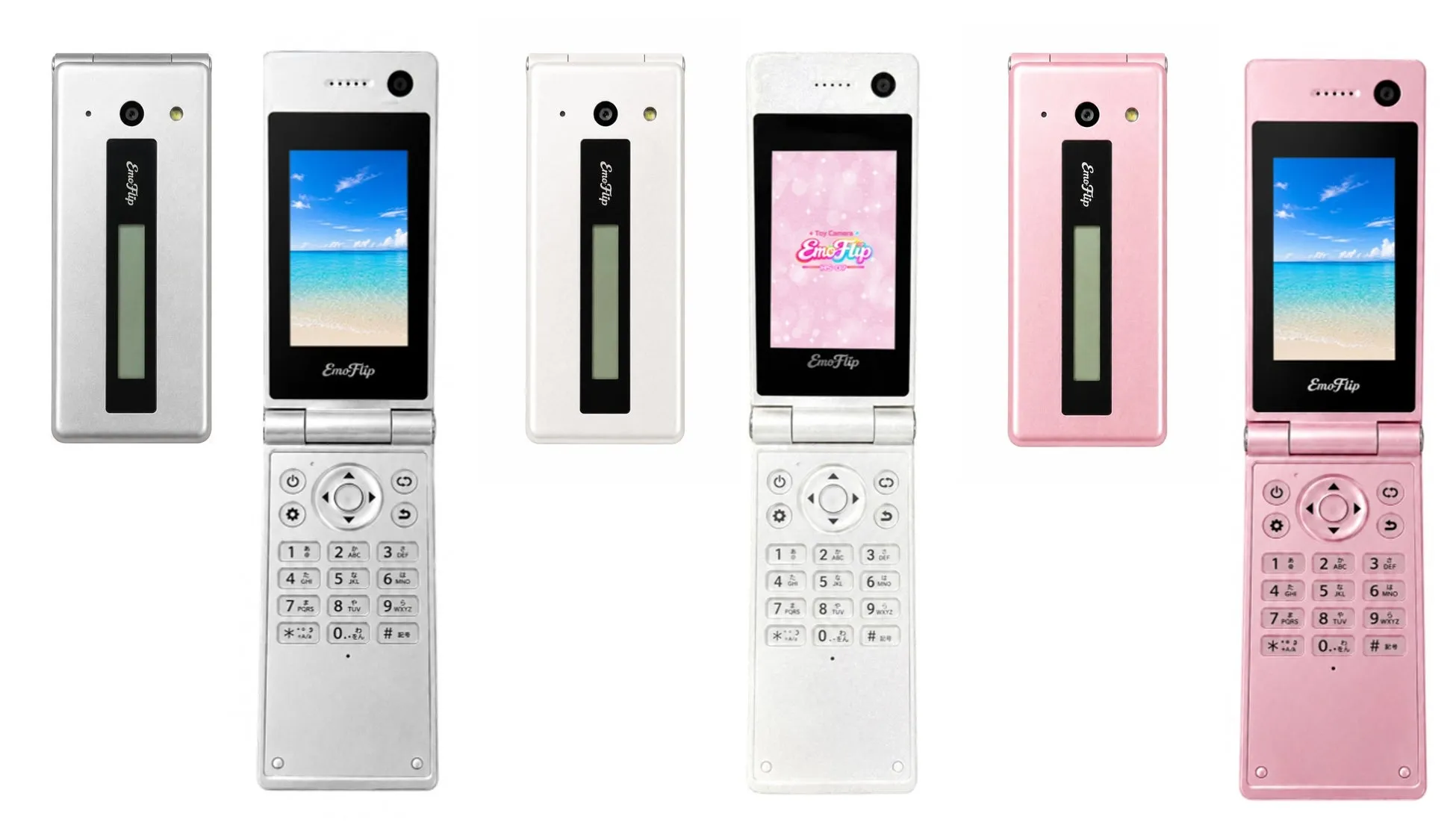 EmoFlip HS-07使用イメージ、折りたたみカメラ開いた状態