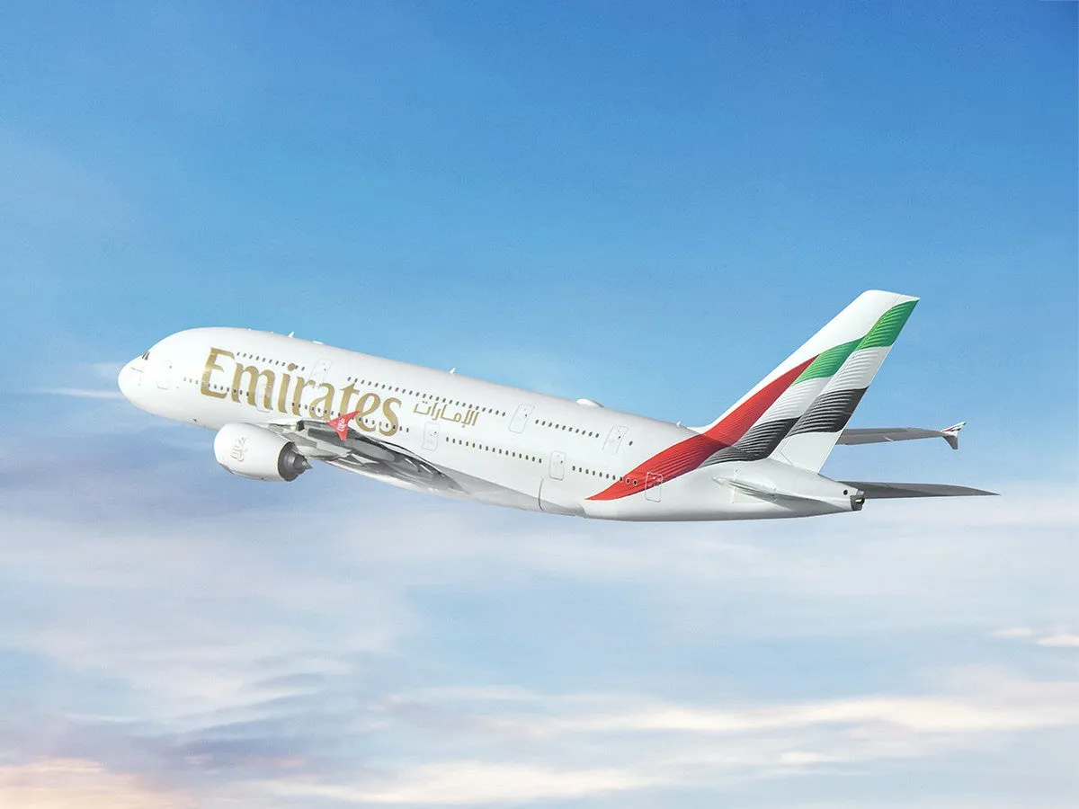 エミレーツ航空の飛行機が飛行中