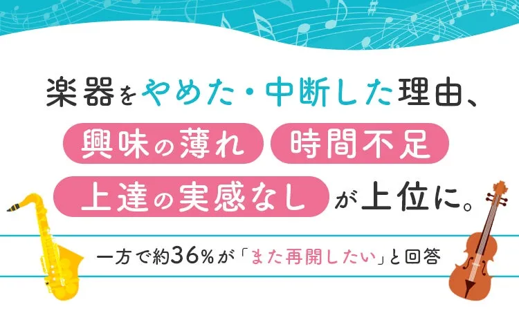 楽器をやめた理由に関する調査結果のイメージ