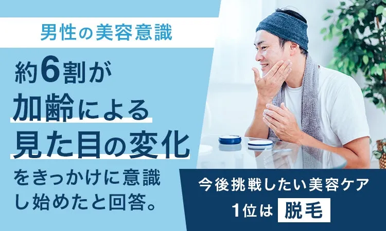 男性の美容意識とスキンケアをする男性