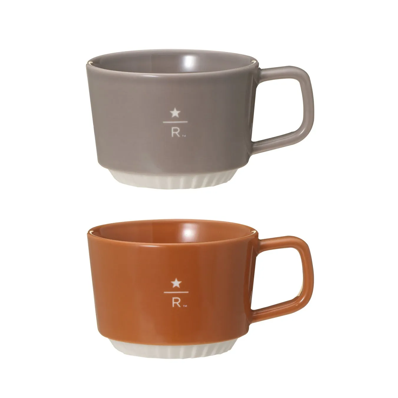 スターバックスリザーブのグレーとブラウンのマグカップ