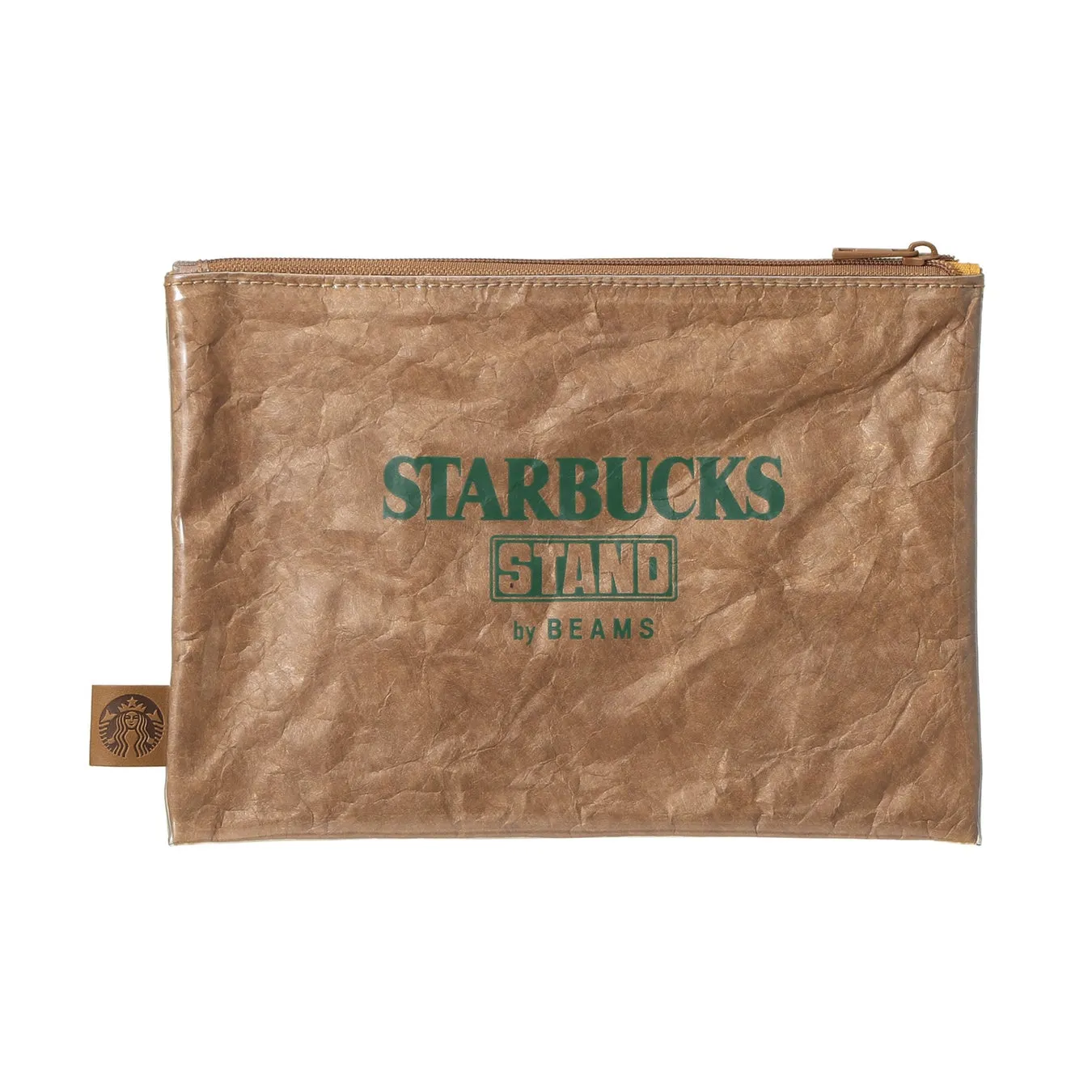 STARBUCKS STAND by BEAMSの茶色のクラッチバッグ