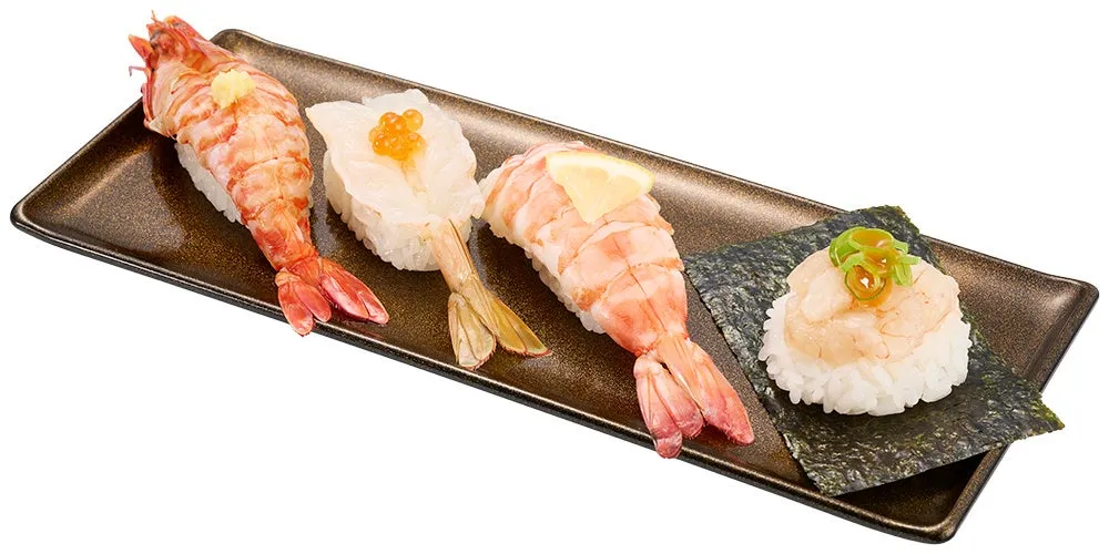エビと白身魚の寿司盛り合わせ