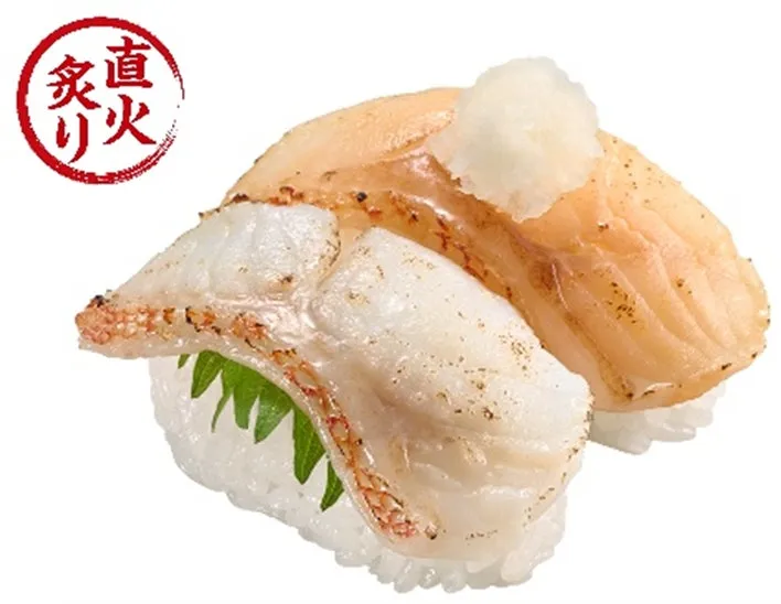 スシローのびんとろと焼とろサーモンの寿司
