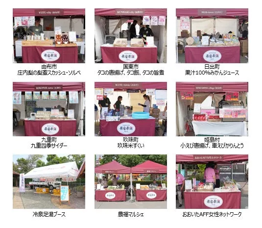 大分たからもんマルシェ18市町村のブース