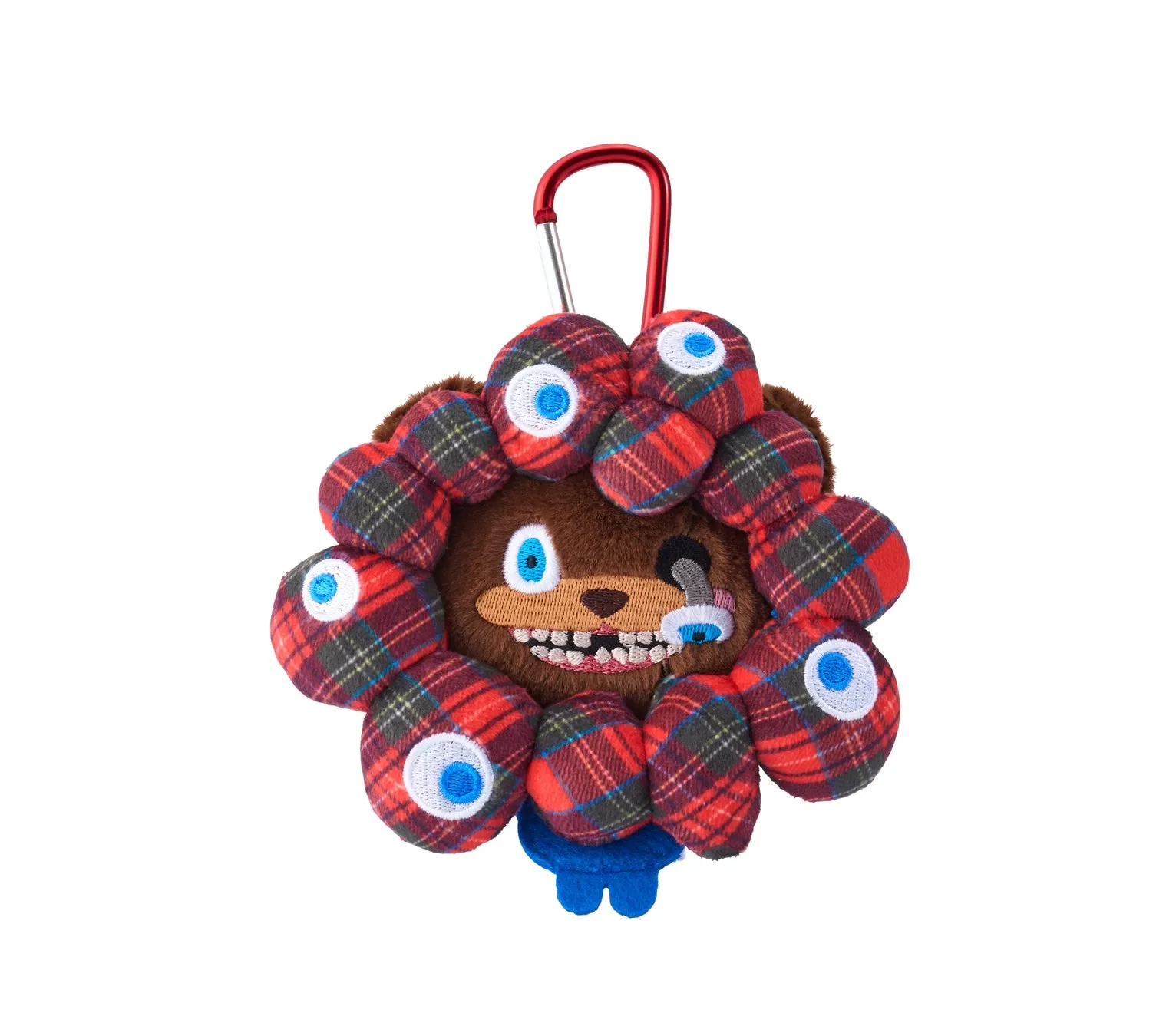 チェック柄デザインのくまキャラクター