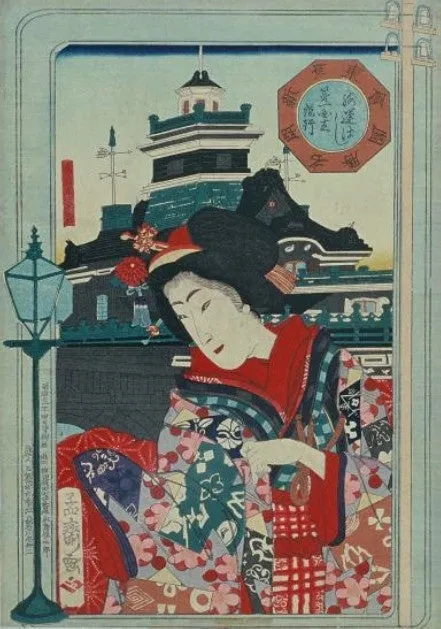 東京新開名勝図会 海運ばし第一国立銀行 歌川芳虎 明治12年（1879）