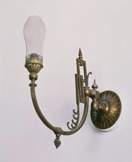 舶来上向腕ガスランプ（『鹿鳴館』設置品）明治初期〈常設展示〉