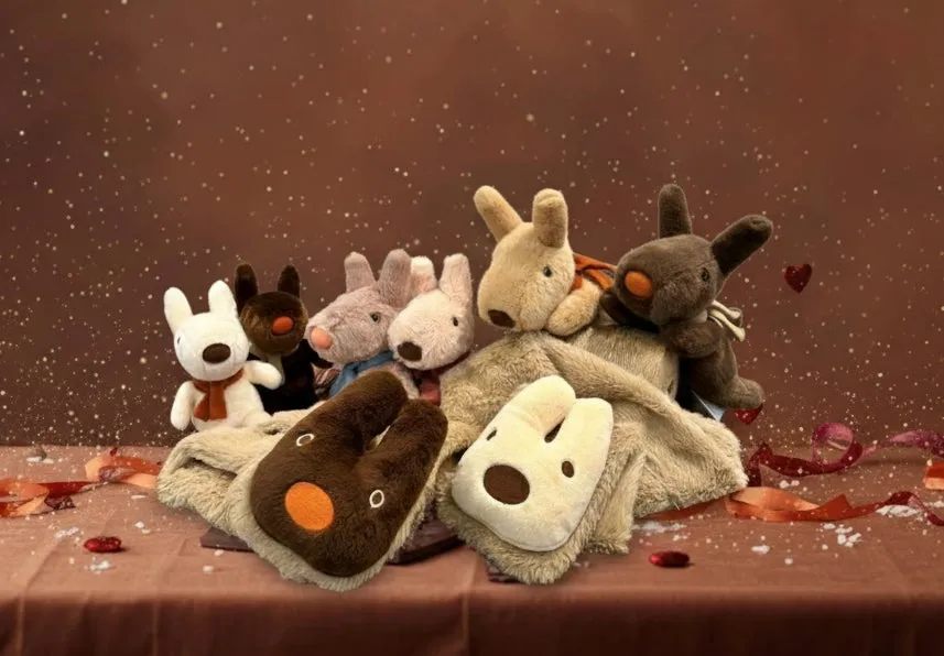 リサとガスパールのぬいぐるみが並ぶチョコレートフェスタ