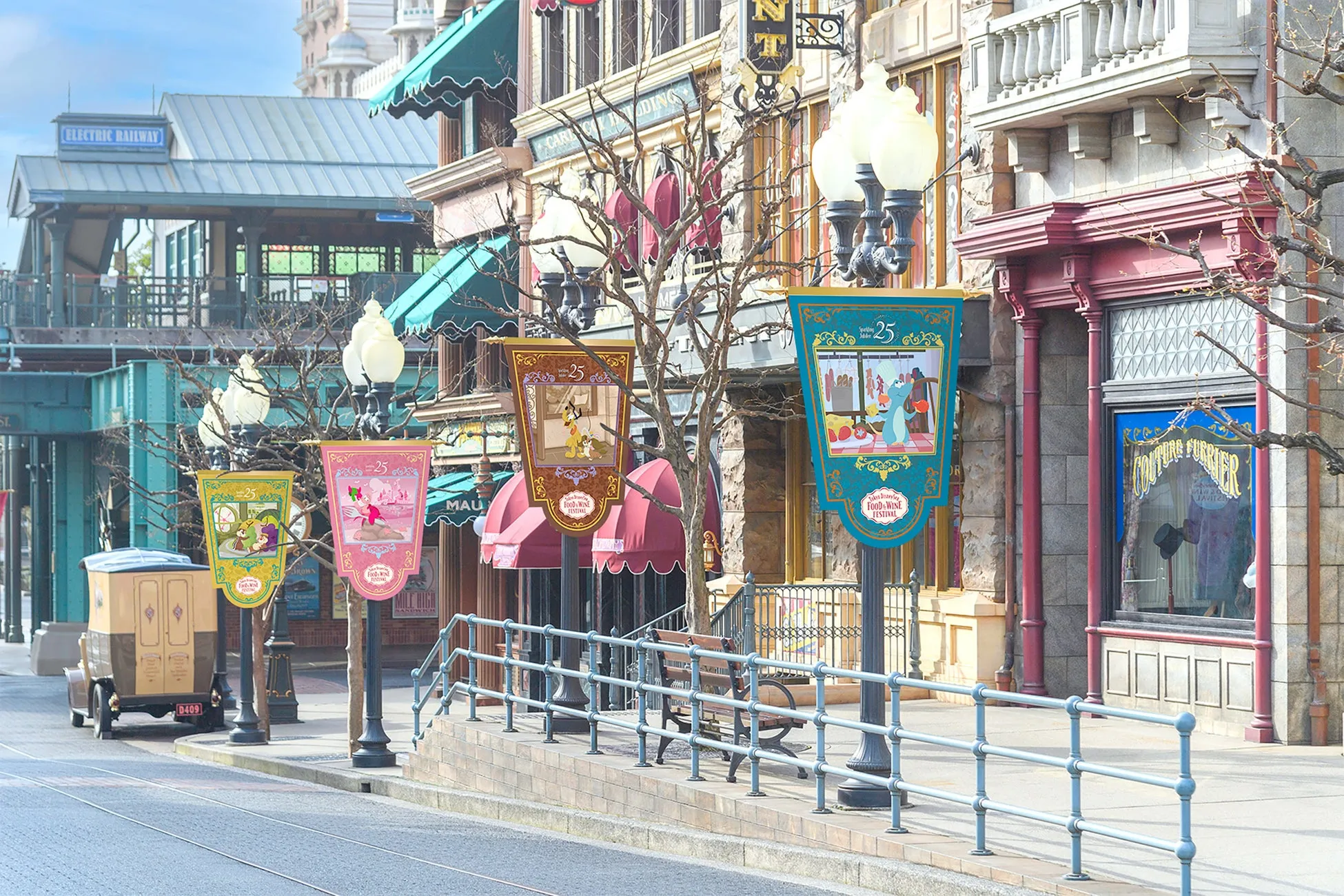 東京ディズニーシーの街並みとフェスティバル