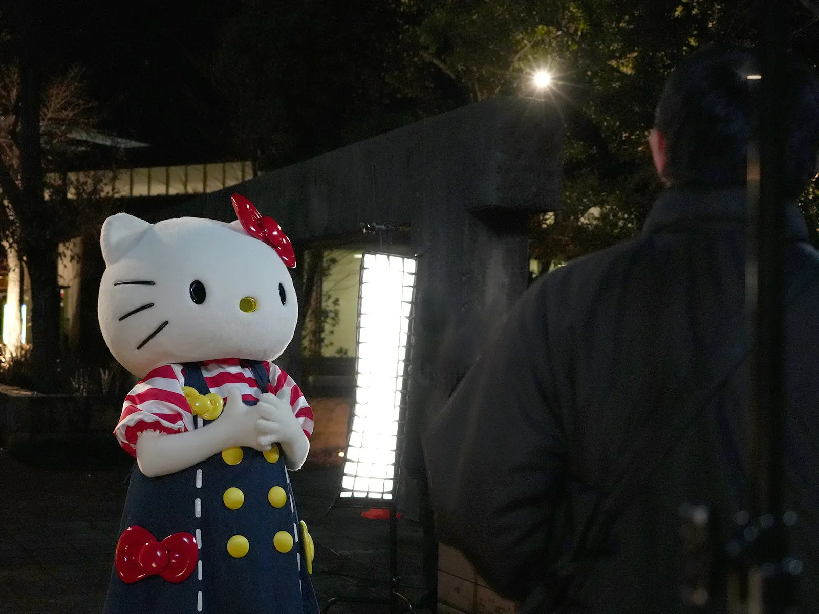 サンリオピューロランドCM撮影中のキャラクター