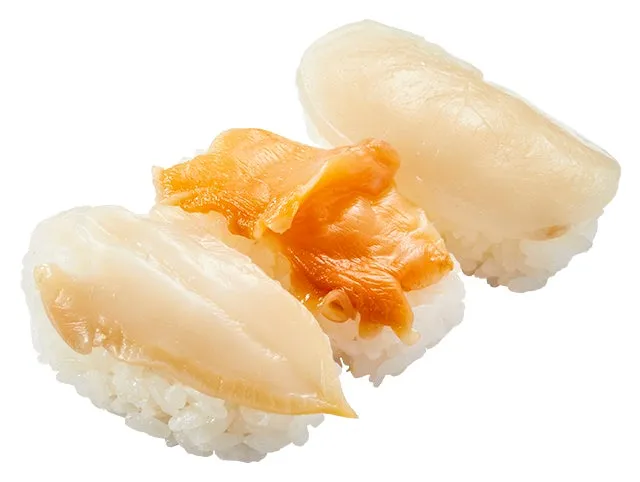 ３種の貝食べ比べ：つぶ貝、赤貝、平貝のセット