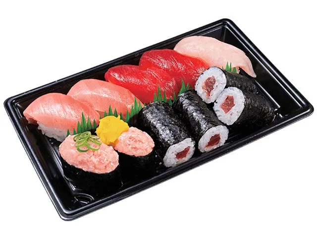 まぐろ尽くし6種セット1人前の寿司盛り合わせ