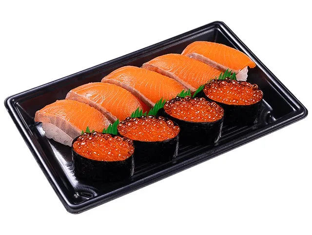 サーモン特盛いくら尽くしセット1人前の寿司盛り合わせ