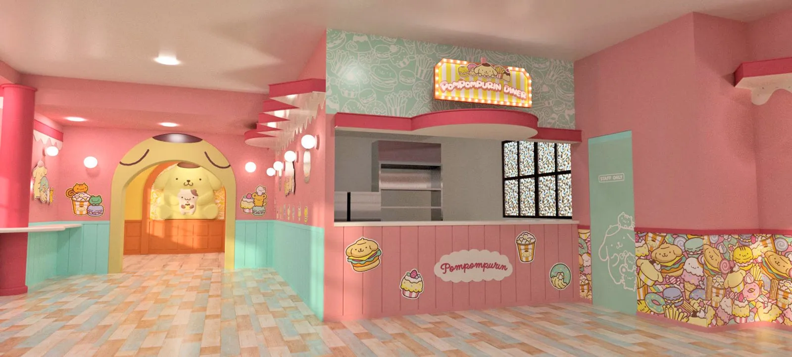 POMPOMPURIN DINERの店内デザイン