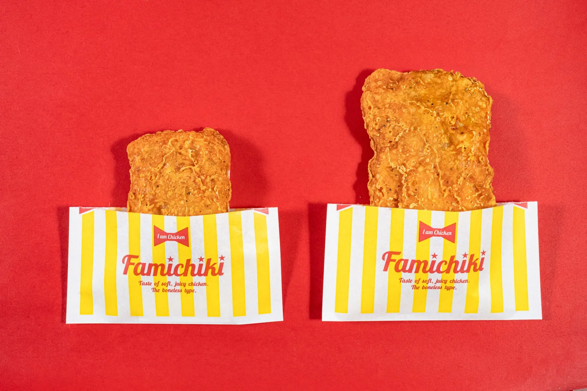 スパイシーチキンの通常品と増量品写真