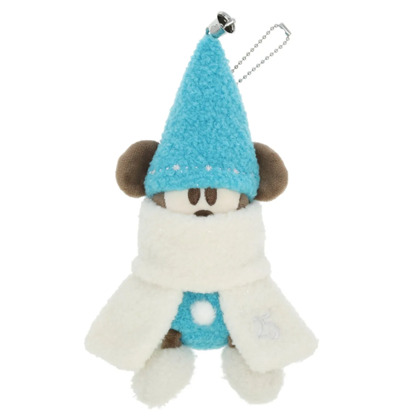 青い帽子と白いマフラーのディズニーぬいぐるみバッジ