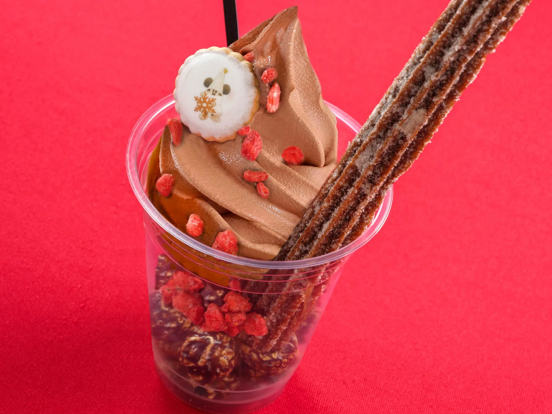 クリスマス仕様のチョコレートソフトクリーム
